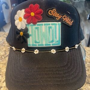 Floral Embroidered Black Cap